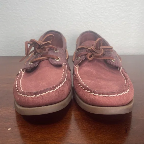Sperry Women’s Burgundy Leather Tonal Boat Shoes Size 9.5 - Picture 3 of 9